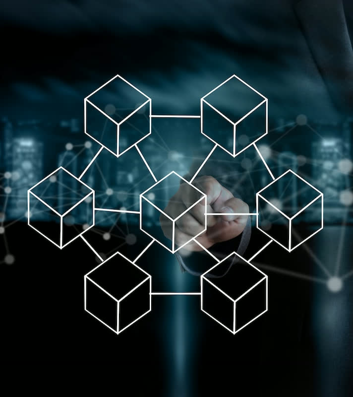 Blockchain cube network visualization